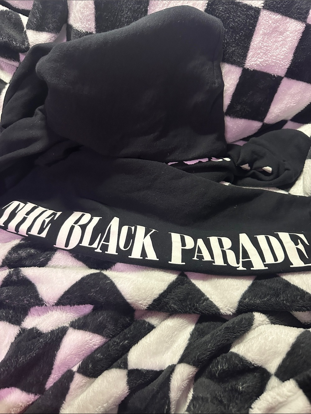 My Chemical Romance Black Cropped Hoodie with Pink Graphic - Picture 3 of 6